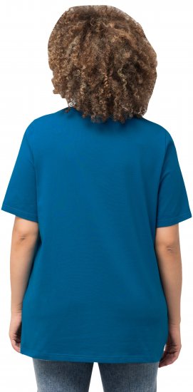 Ulla Popken Essential Square Neck Stretch Tee Medium Blue - T-shirts - T-shirts til kvinder