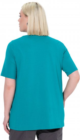 Ulla Popken Essential Square Neck Stretch Tee Teal - T-shirts - 