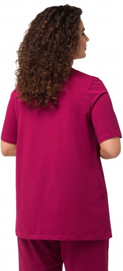 Ulla Popken Essential Square Neck Stretch Tee Magnolia Red - T-shirts - 
