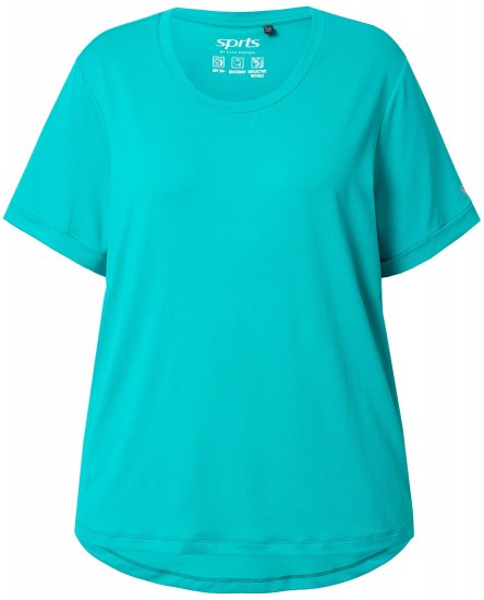 Ulla Popken UPF 50 Quick Drying Tee Turquoise - T-shirts - T-shirts til kvinder