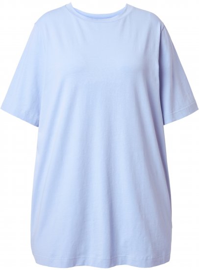 Ulla Popken Basic Round Neck Short Sleeve T-Shirt Light Blue - T-shirts - T-shirts til kvinder