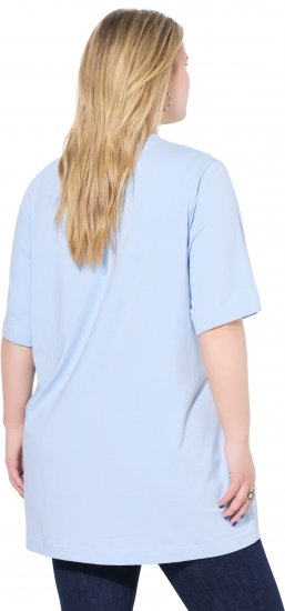 Ulla Popken Basic Round Neck Short Sleeve T-Shirt Light Blue - T-shirts - T-shirts til kvinder