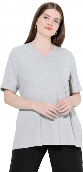 Ulla Popken Eco Cotton Basic T-Shirt 2-Pack Grey/Pink - T-shirts - T-shirts til kvinder