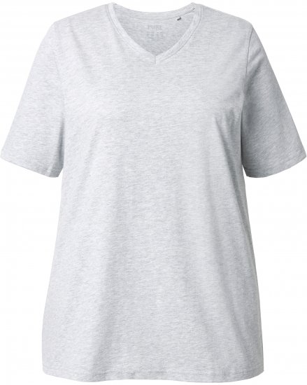 Ulla Popken Eco Cotton Basic T-Shirt 2-Pack Grey/Pink - T-shirts - T-shirts til kvinder