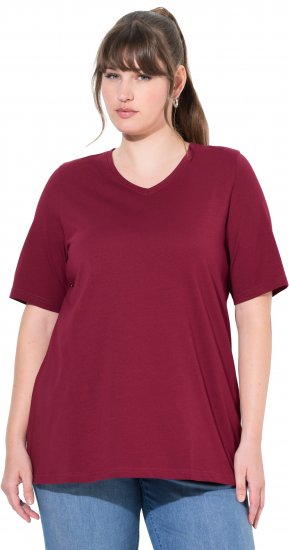Ulla Popken Eco Cotton Basic T-Shirt 2-Pack Red/Navy - T-shirts - T-shirts til kvinder