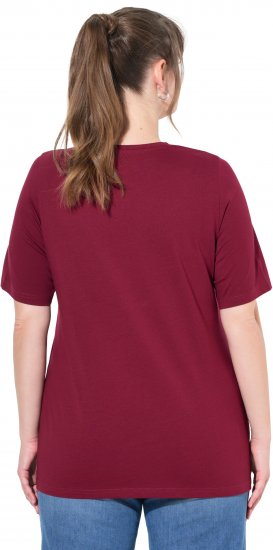 Ulla Popken Eco Cotton Basic T-Shirt 2-Pack Red/Navy - T-shirts - T-shirts til kvinder