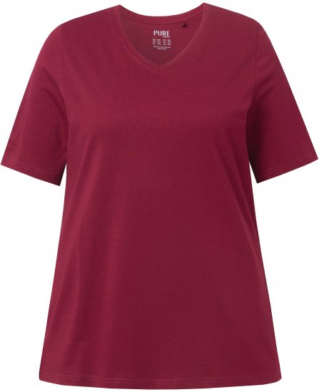 Ulla Popken Eco Cotton Basic T-Shirt 2-Pack Red/Navy - T-shirts - T-shirts til kvinder