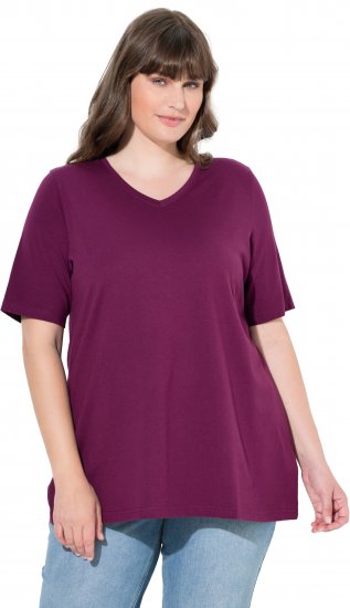 Ulla Popken Eco Cotton Basic T-Shirt 2-Pack Black/Red - T-shirts - 
