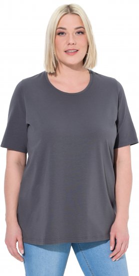 Ulla Popken Essential Round Neck Stretch Tee Graphite Grey - T-shirts - T-shirts til kvinder