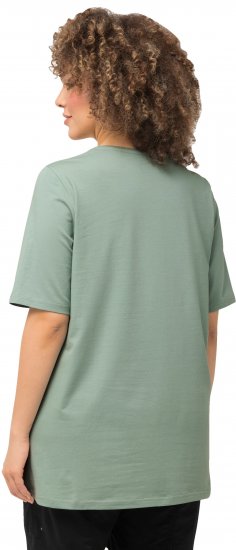 Ulla Popken Essential Round Neck Stretch Tee Light Moss Green - T-shirts - 