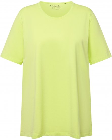Ulla Popken Essential Round Neck Stretch Tee Lime Green - T-shirts - T-shirts til kvinder