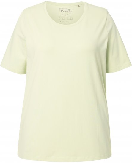 Ulla Popken Essential Round Neck Stretch Tee Pistachio - T-shirts - T-shirts til kvinder