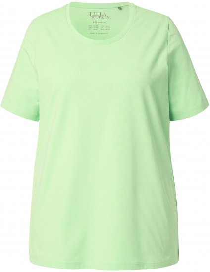 Ulla Popken Essential Round Neck Stretch Tee Light Green - T-shirts - 