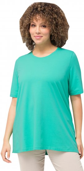 Ulla Popken Essential Round Neck Stretch Tee Turquoise - T-shirts - T-shirts til kvinder