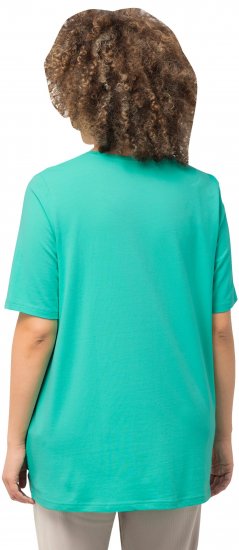 Ulla Popken Essential Round Neck Stretch Tee Turquoise - T-shirts - T-shirts til kvinder
