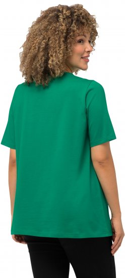 Ulla Popken Essential Round Neck Stretch Tee Emerald Green - T-shirts - 