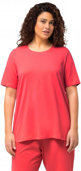 Ulla Popken Essential Round Neck Stretch Tee Dark Coral - T-shirts - 