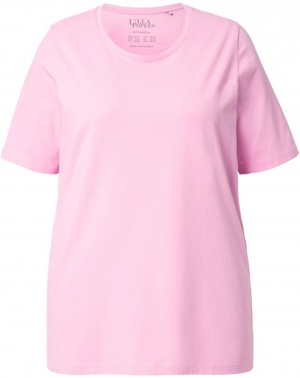 Ulla Popken Essential Round Neck Stretch Tee Pink - T-shirts - 