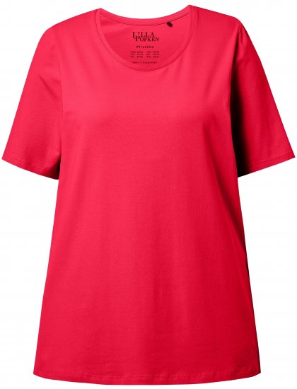 Ulla Popken Essential Round Neck Stretch Tee Red - T-shirts - T-shirts til kvinder