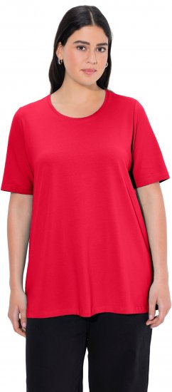 Ulla Popken Essential Round Neck Stretch Tee Red - T-shirts - T-shirts til kvinder