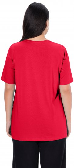 Ulla Popken Essential Round Neck Stretch Tee Red - T-shirts - T-shirts til kvinder