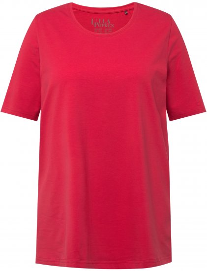 Ulla Popken Essential Round Neck Stretch Tee Dark Pink - T-shirts - T-shirts til kvinder