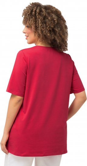 Ulla Popken Essential Round Neck Stretch Tee Dark Pink - T-shirts - T-shirts til kvinder
