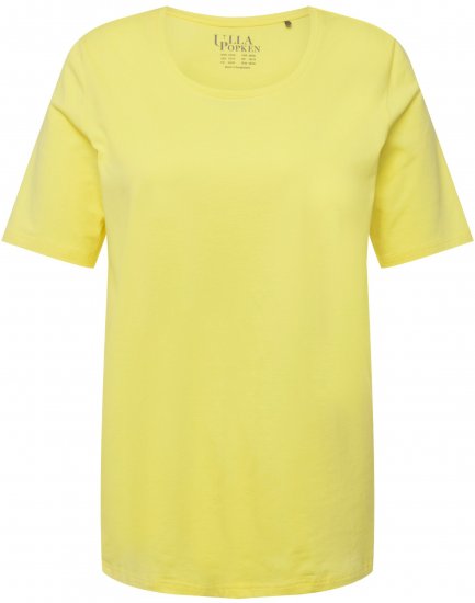 Ulla Popken Essential Round Neck Stretch Tee Lemon Yellow - T-shirts - T-shirts til kvinder