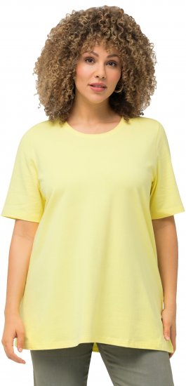 Ulla Popken Essential Round Neck Stretch Tee Lemon Yellow - T-shirts - T-shirts til kvinder