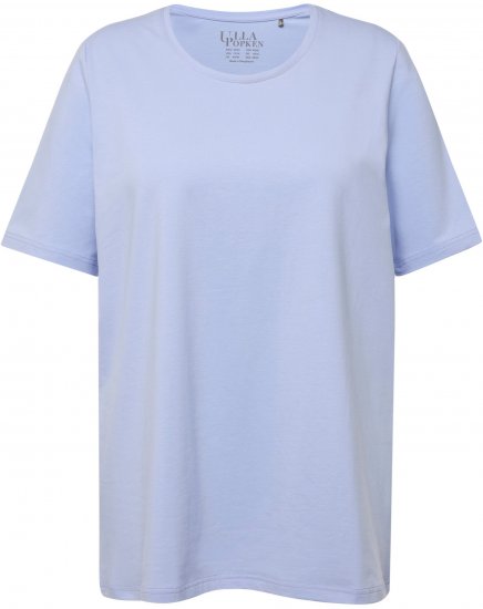 Ulla Popken Essential Round Neck Stretch Tee Sky Blue - T-shirts - T-shirts til kvinder