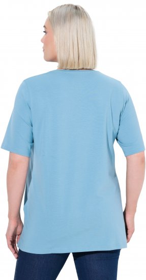 Ulla Popken Essential Round Neck Stretch Tee Light Teal - T-shirts - 