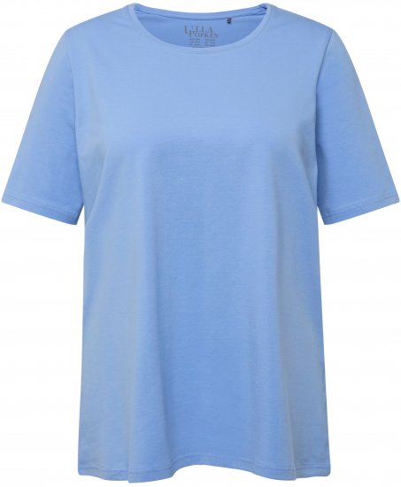 Ulla Popken Essential Round Neck Stretch Tee Cloud Blue - T-shirts - T-shirts til kvinder
