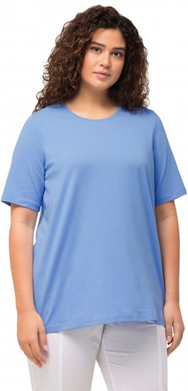 Ulla Popken Essential Round Neck Stretch Tee Cloud Blue - T-shirts - T-shirts til kvinder