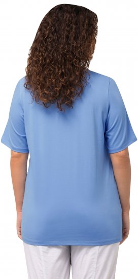 Ulla Popken Essential Round Neck Stretch Tee Cloud Blue - T-shirts - T-shirts til kvinder
