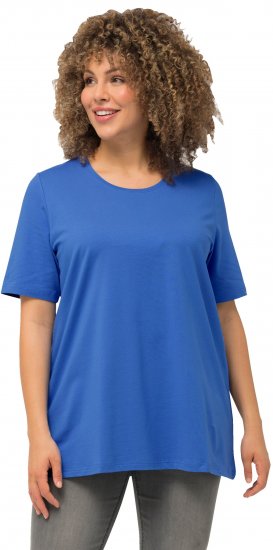 Ulla Popken Essential Round Neck Stretch Tee Denim Blue - T-shirts - 