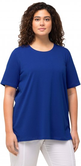 Ulla Popken Essential Round Neck Stretch Tee Cobalt Blue - T-shirts - 