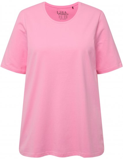 Ulla Popken Essential Round Neck Stretch Tee Light Pink - T-shirts - T-shirts til kvinder