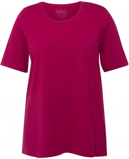 Ulla Popken Essential Round Neck Stretch Tee Magnolia Red - T-shirts - 