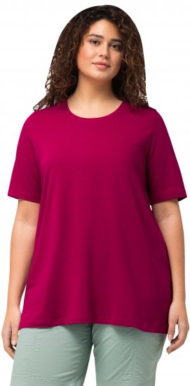Ulla Popken Essential Round Neck Stretch Tee Magnolia Red - T-shirts - 