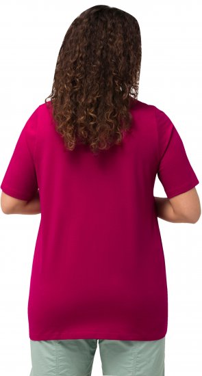 Ulla Popken Essential Round Neck Stretch Tee Magnolia Red - T-shirts - 