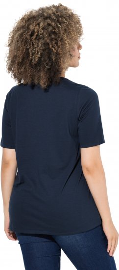 Ulla Popken Scoop Neck Short Sleeve Tee Navy - T-shirts - 