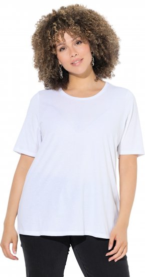 Ulla Popken Scoop Neck Short Sleeve Tee White - T-shirts - 
