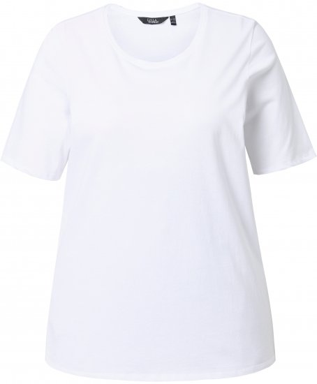 Ulla Popken Scoop Neck Short Sleeve Tee White - T-shirts - 