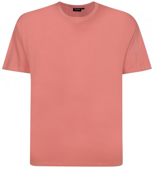 Espionage T015 Plain T-Shirt Coral - T-shirts - T-shirts i store størrelser - 2XL-14XL