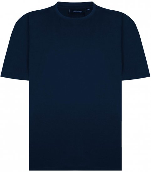Espionage T015 Plain Crew Neck T-Shirt Navy - T-shirts - T-shirts i store størrelser - 2XL-14XL