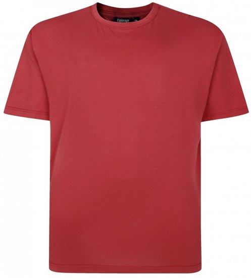 Espionage T015 Plain T-Shirt Ruby - T-shirts - T-shirts i store størrelser - 2XL-14XL