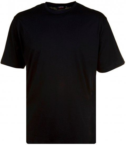 Espionage T015 Plain Crew Neck T-Shirt Black - T-shirts - T-shirts i store størrelser - 2XL-14XL