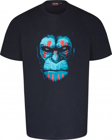 Espionage T415 Chimp Printed T-Shirt Navy - T-shirts med print i store størrelser - T-shirts med print i store størrelser