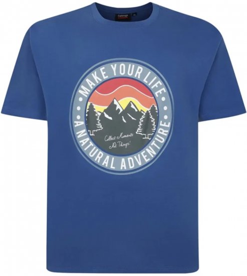 Espionage T421 Natural Adventure Printed T-Shirt Blue - T-shirts med print i store størrelser - T-shirts med print i store størrelser