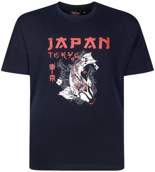 Espionage T437 Japan T-Shirt Black - T-shirts - T-shirts i store størrelser - 2XL-14XL